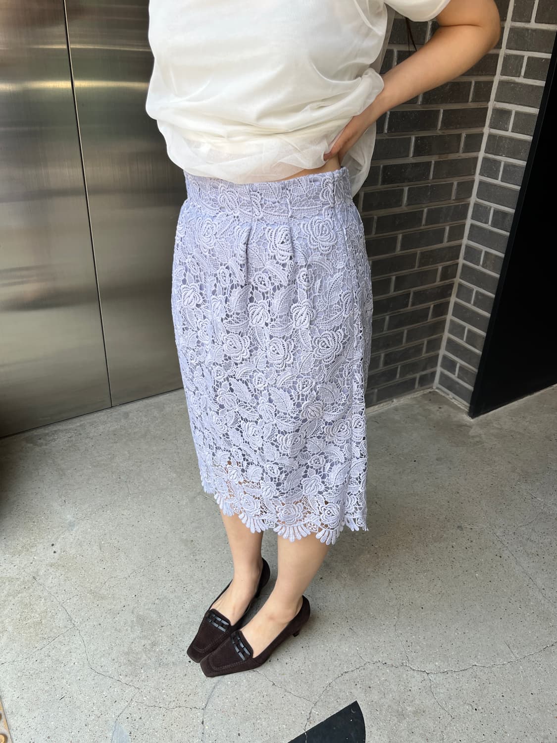 Rope 로페 레이스 스커트 라벤더 상품이미지1