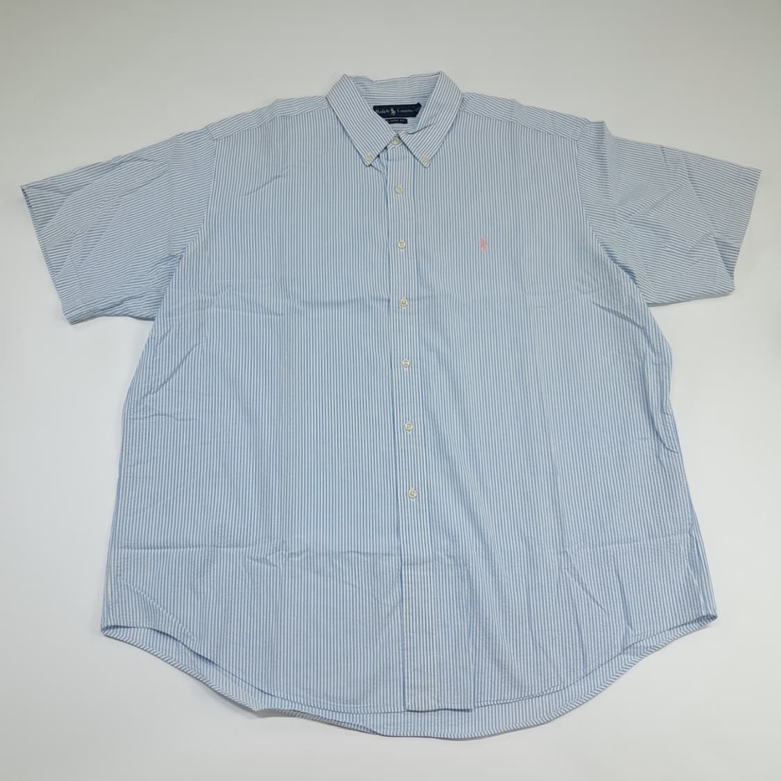 Cq799 2XL 폴로 랄프로렌 스카이블루 시어서커 반팔 셔츠 남방 상품이미지1