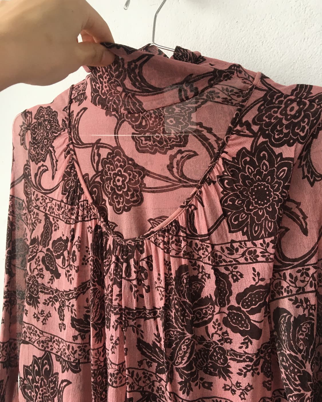 Layered point pattern high neck mesh sle 상품이미지4