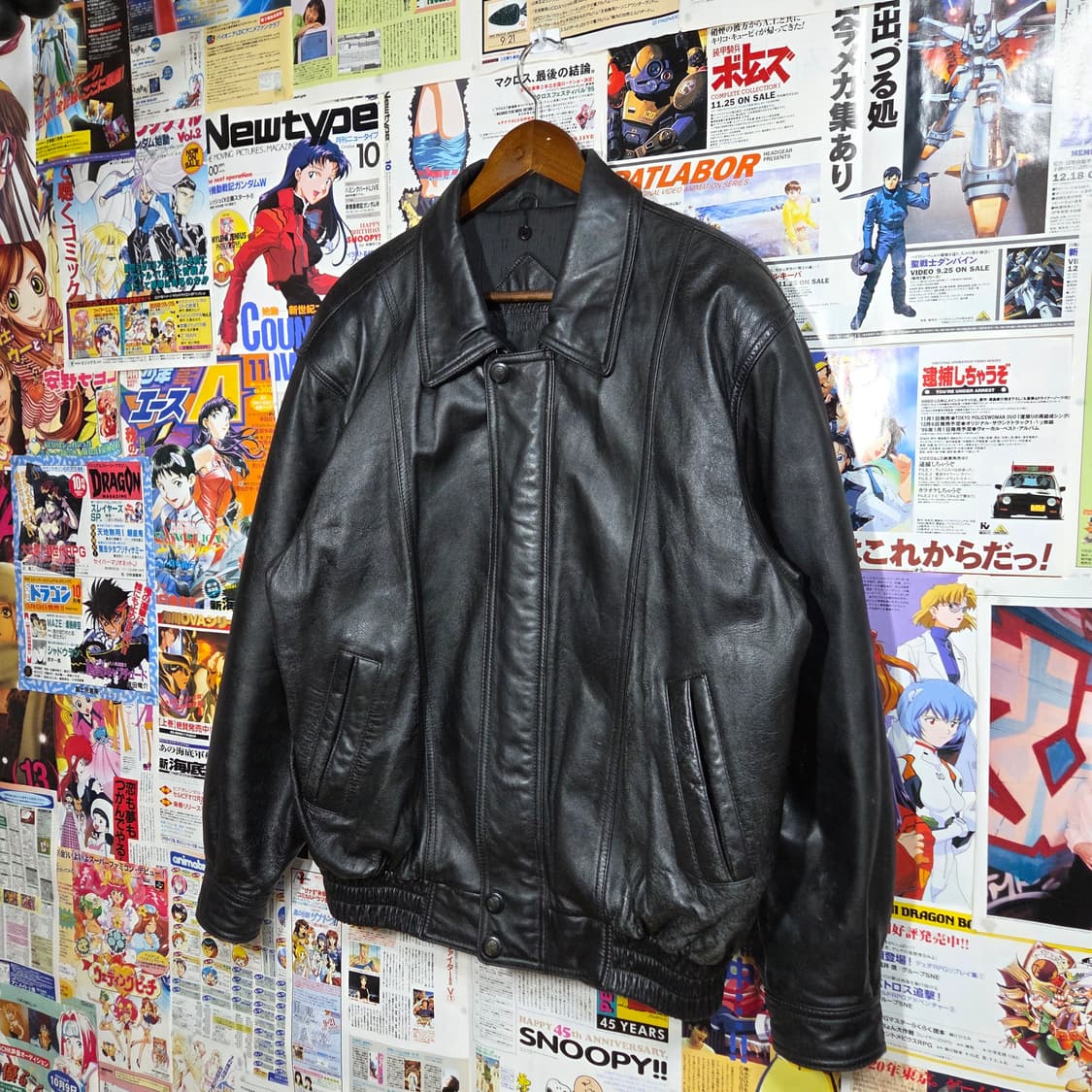 빈티지 양가죽 패디드 누빔 블랙 봄버 자켓 상품이미지2