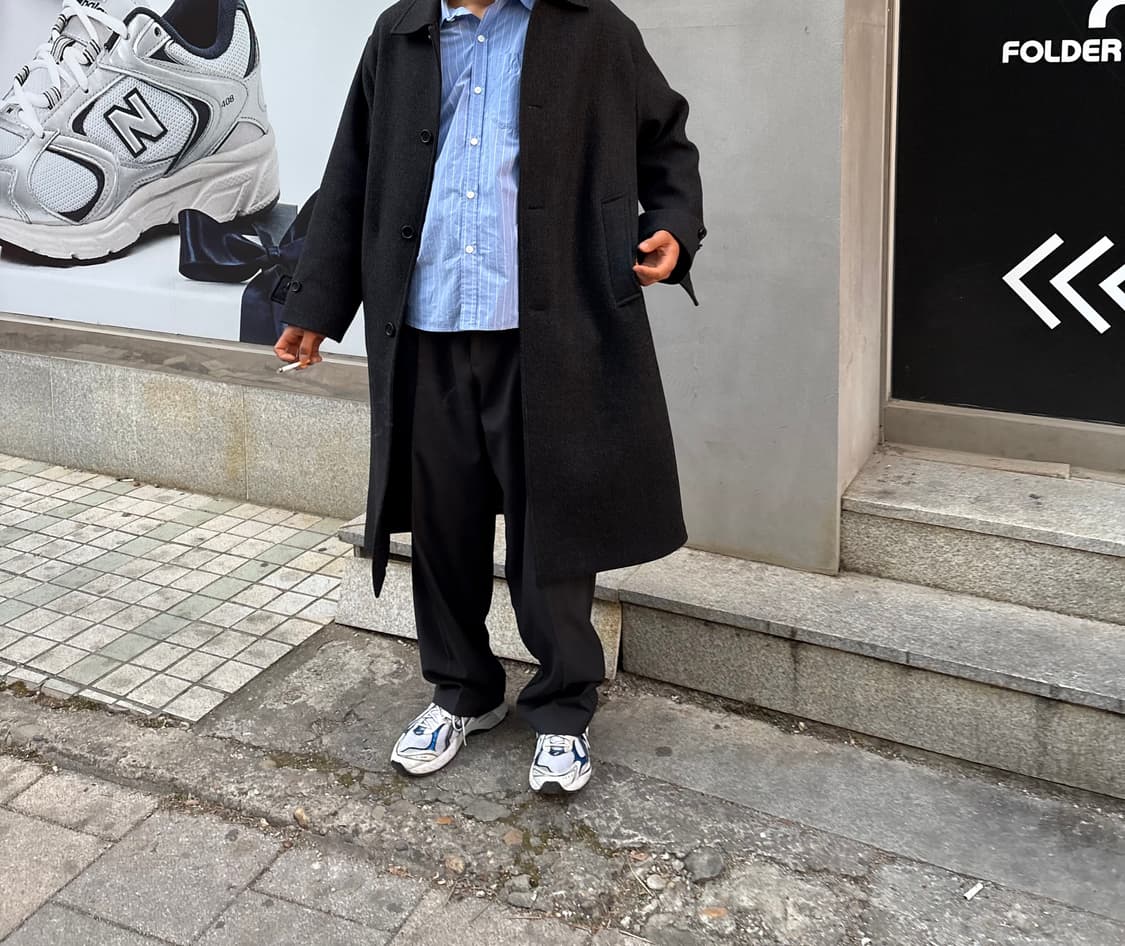 mfpen 클래식 트라우저 블랙 트로피컬 울 M사이즈 상품이미지8