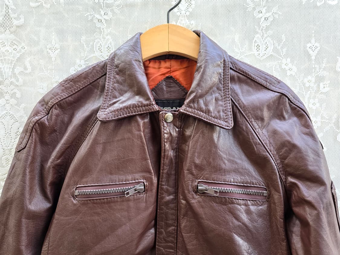 80-90s 한국산 빈티지 가죽 자켓 상품이미지1