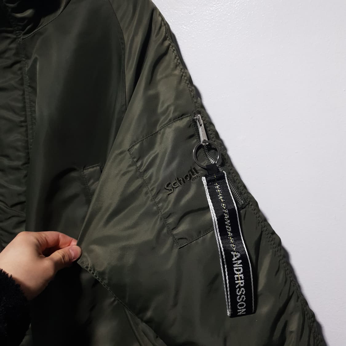 쇼트 X 앤더슨벨 N-3B 파카 덕다운 롱패딩 세이지 awa101u 상품이미지3