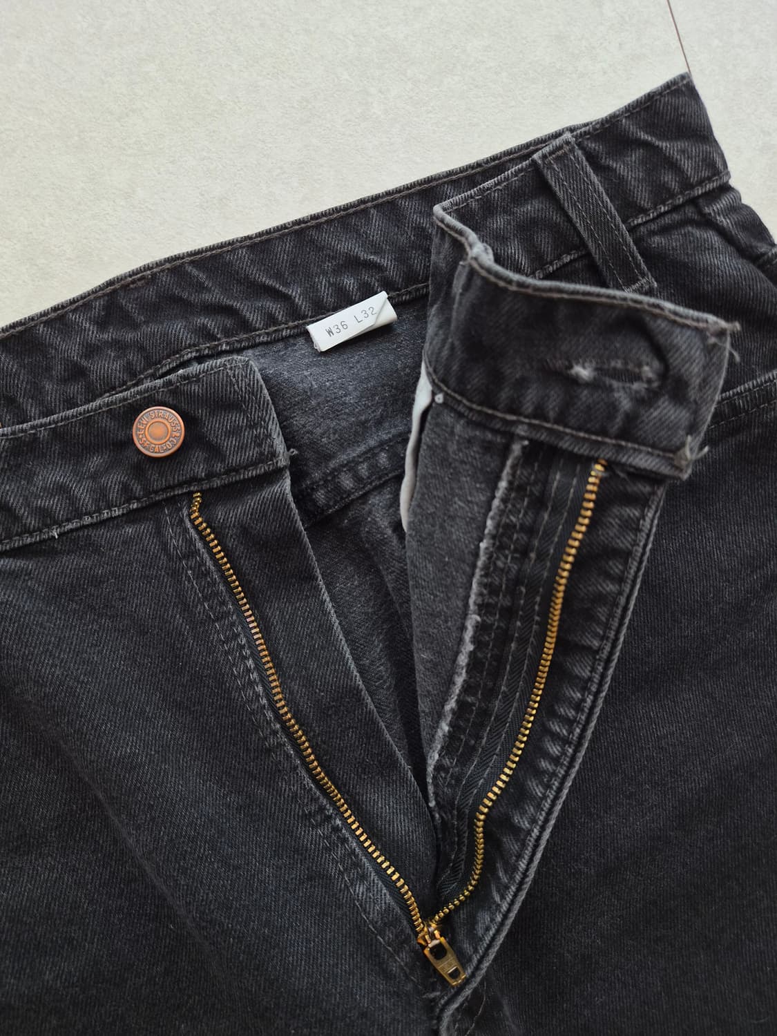 빈티지 리바이스 517 블랙 블랭크탭 36x32 상품이미지4