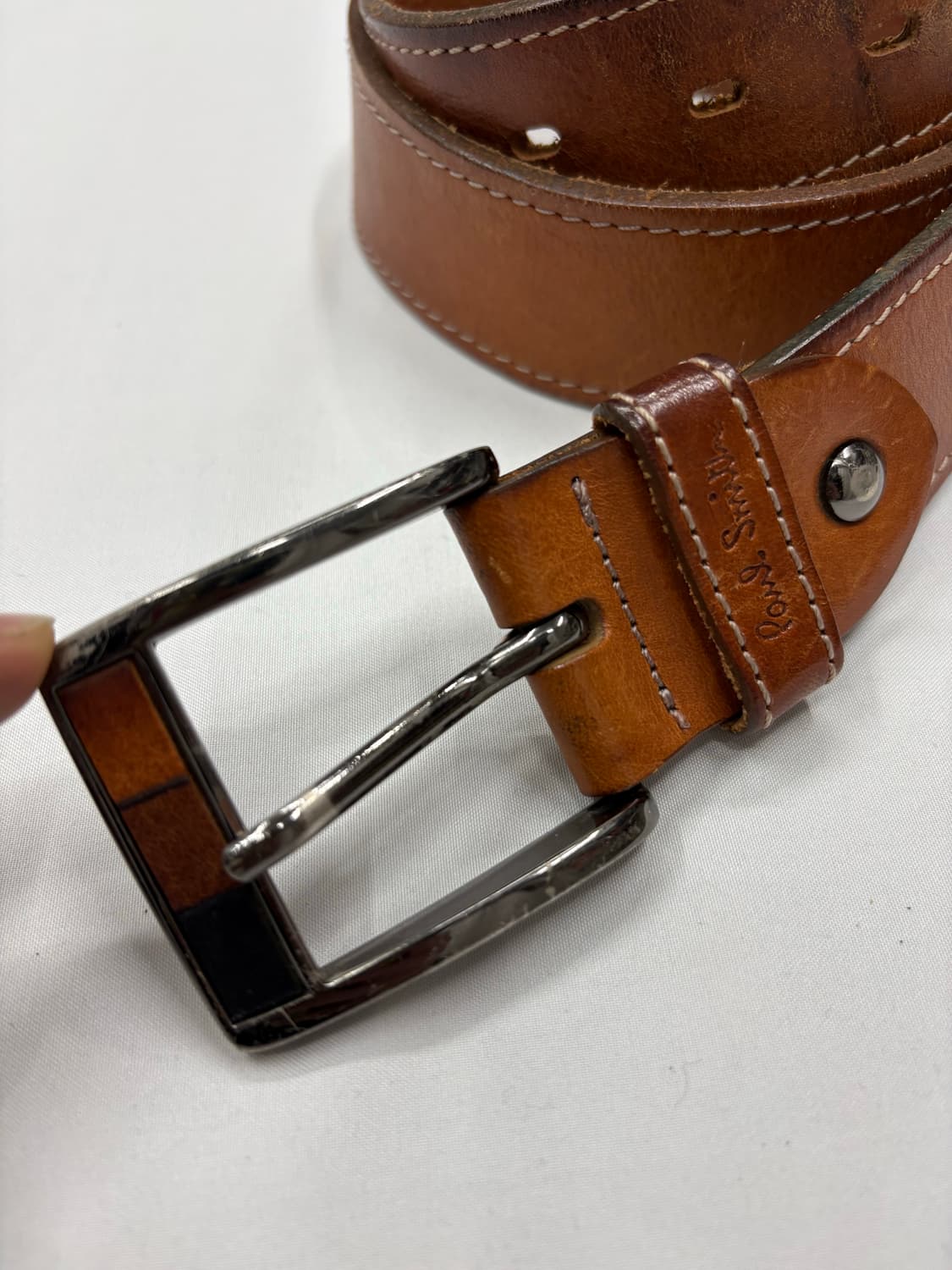 폴 스미스 빈티지 브라운 레더 벨트 Paul Smith 상품이미지2