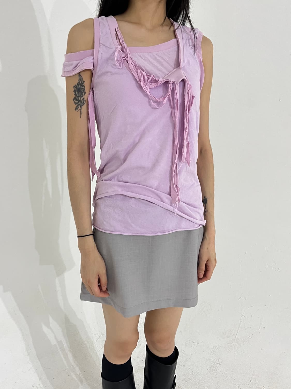 Damage layered sleeveless top 상품이미지2