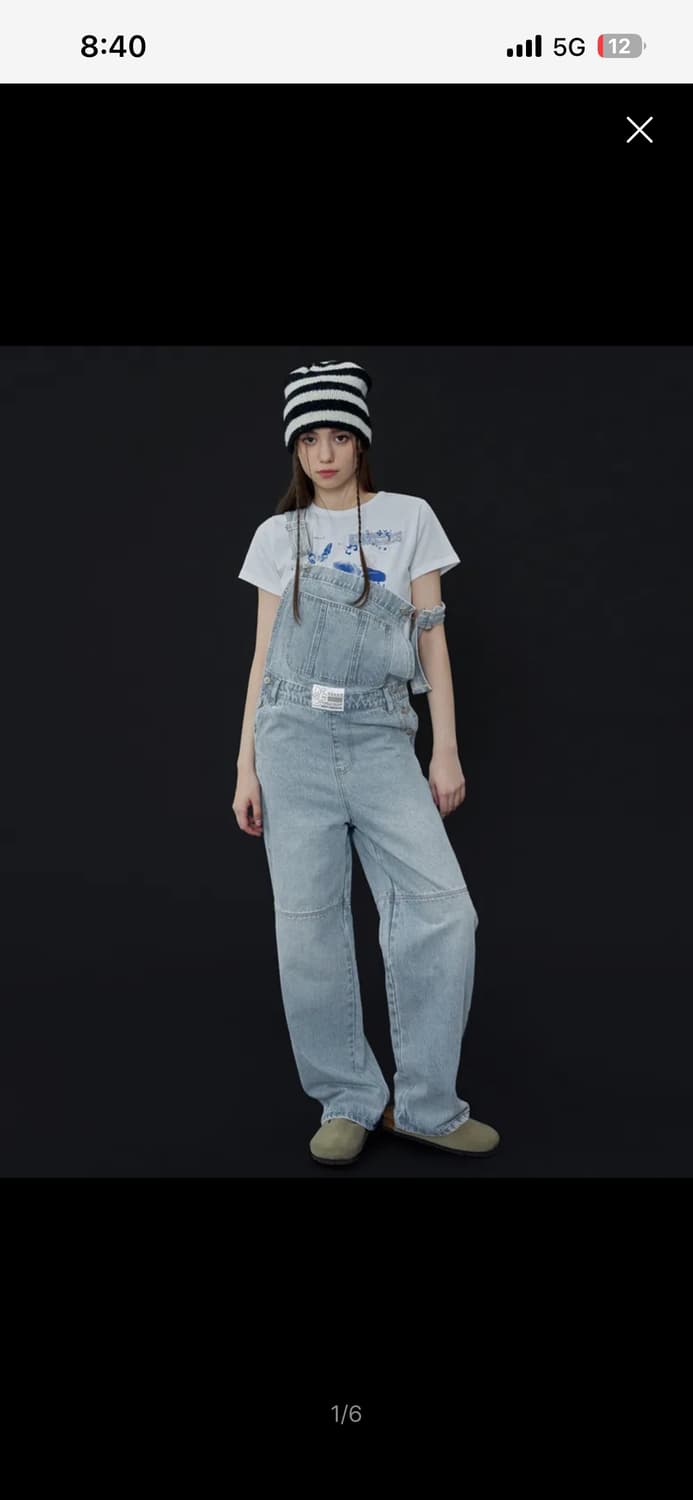 팬시클럽 유쓰 데님 오버롤 라이트블루 상품이미지1