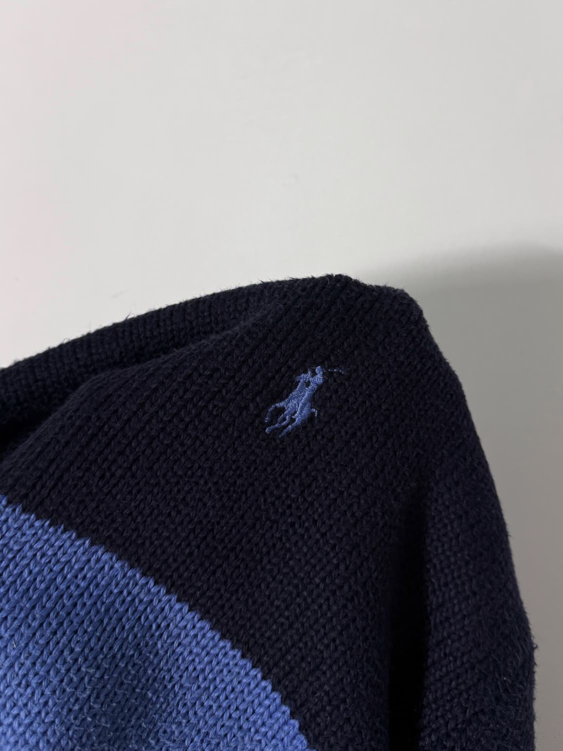 폴로 랄프로렌 루즈핏 배색 단가라 해비 코튼 니트 상품이미지4