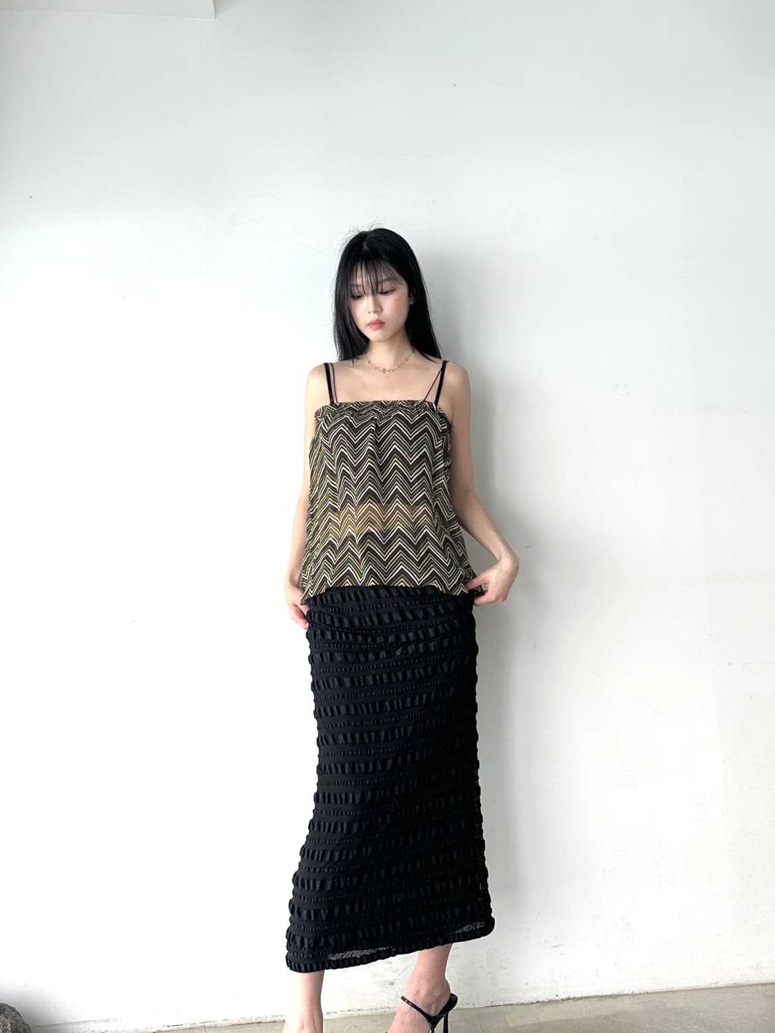 Palm tree sleeveless green & yellow 상품이미지4