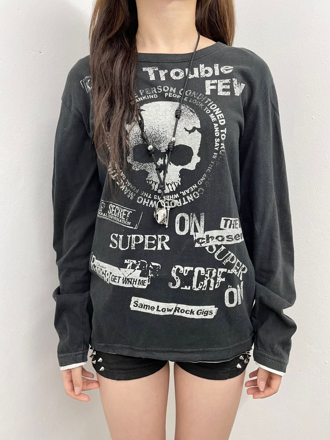 펑크 프린팅 레이어드 슬리브 상품이미지4