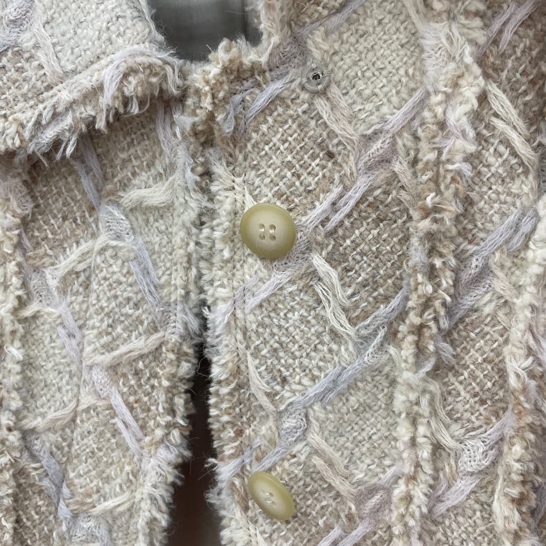 재팬 빈티지 트위드 자켓 아이보리 상품이미지5