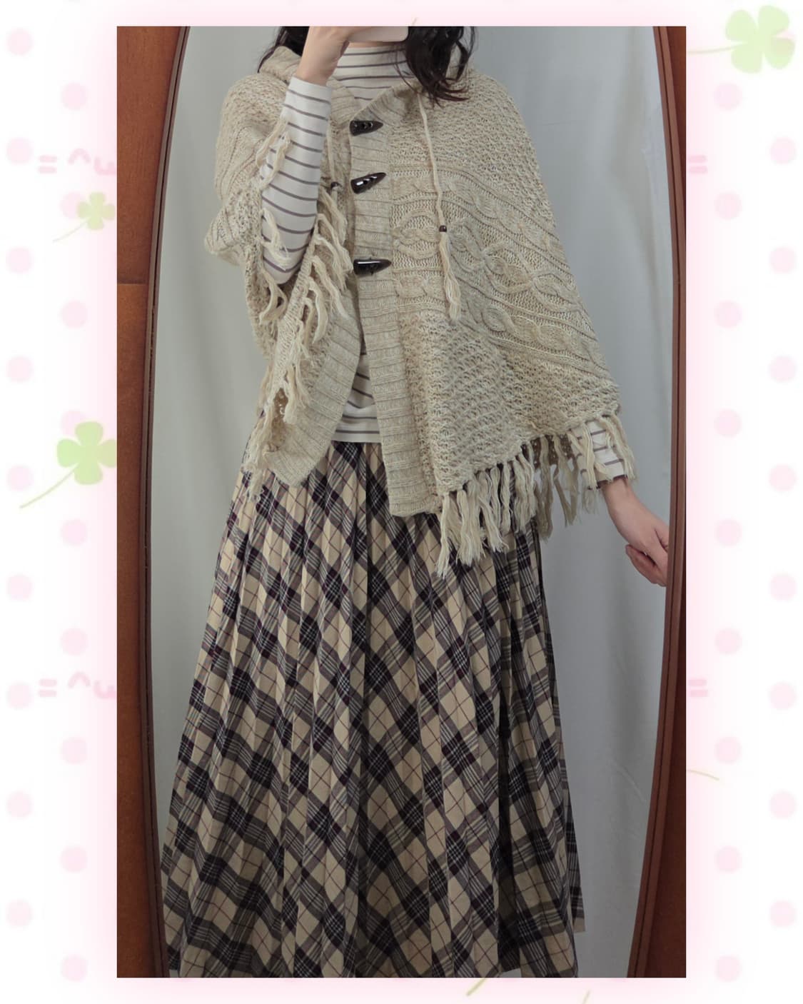 세오리아 아이보리 토글 케이프 상품이미지1