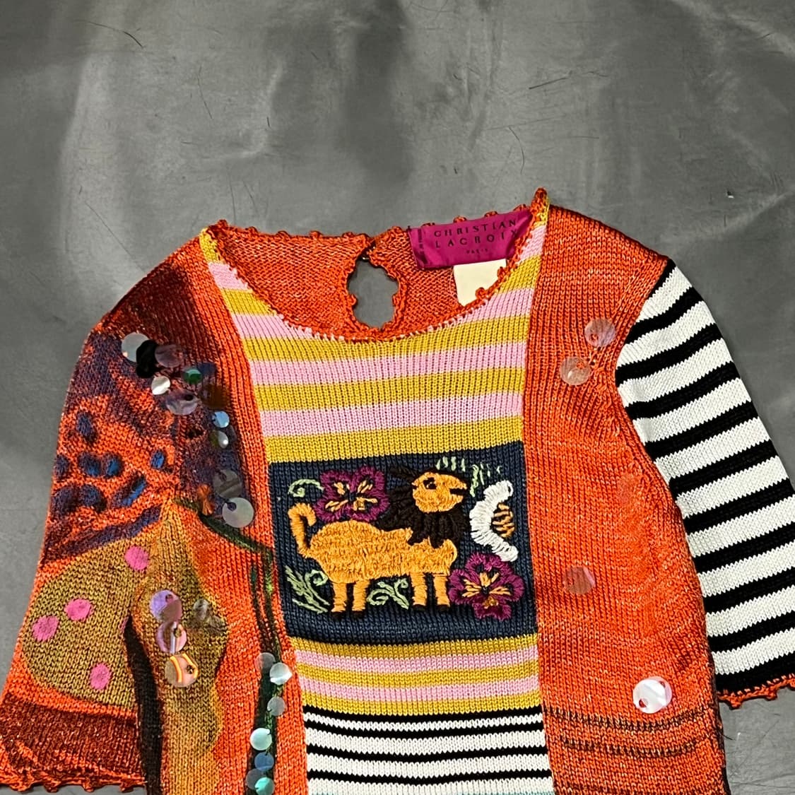  크리스찬 라크루아 컬러블록 하프 니트 y15790 상품이미지3