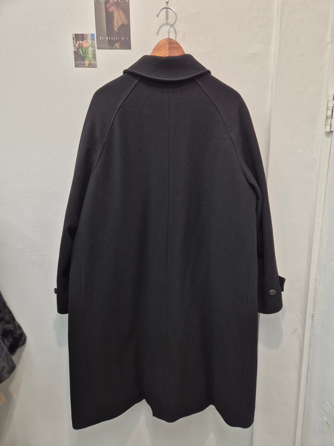 어나더오피스  스왈로우 라운지 앰플 캐시미어 발마칸 코트 블랙  상품이미지4