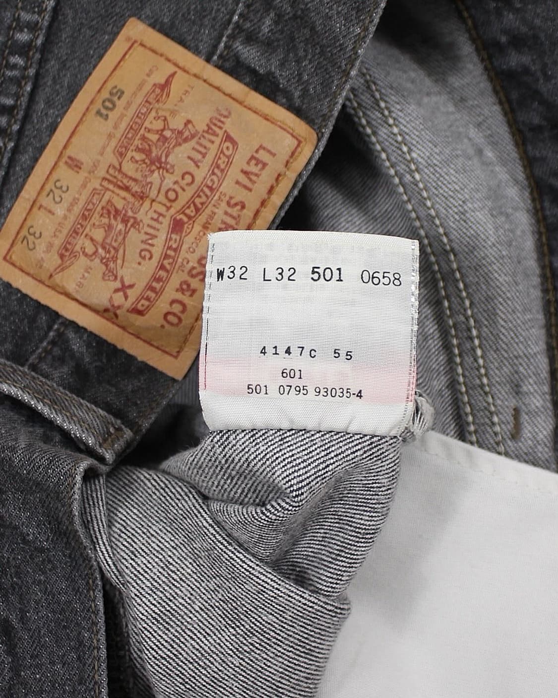 1995 USA 리바이스 501-0658 흑청 데님 팬츠 빈티지 미국제 상품이미지5