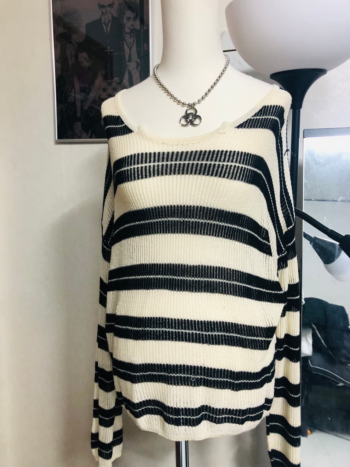 펑크 그런지 스트라이프 니트 상품이미지1