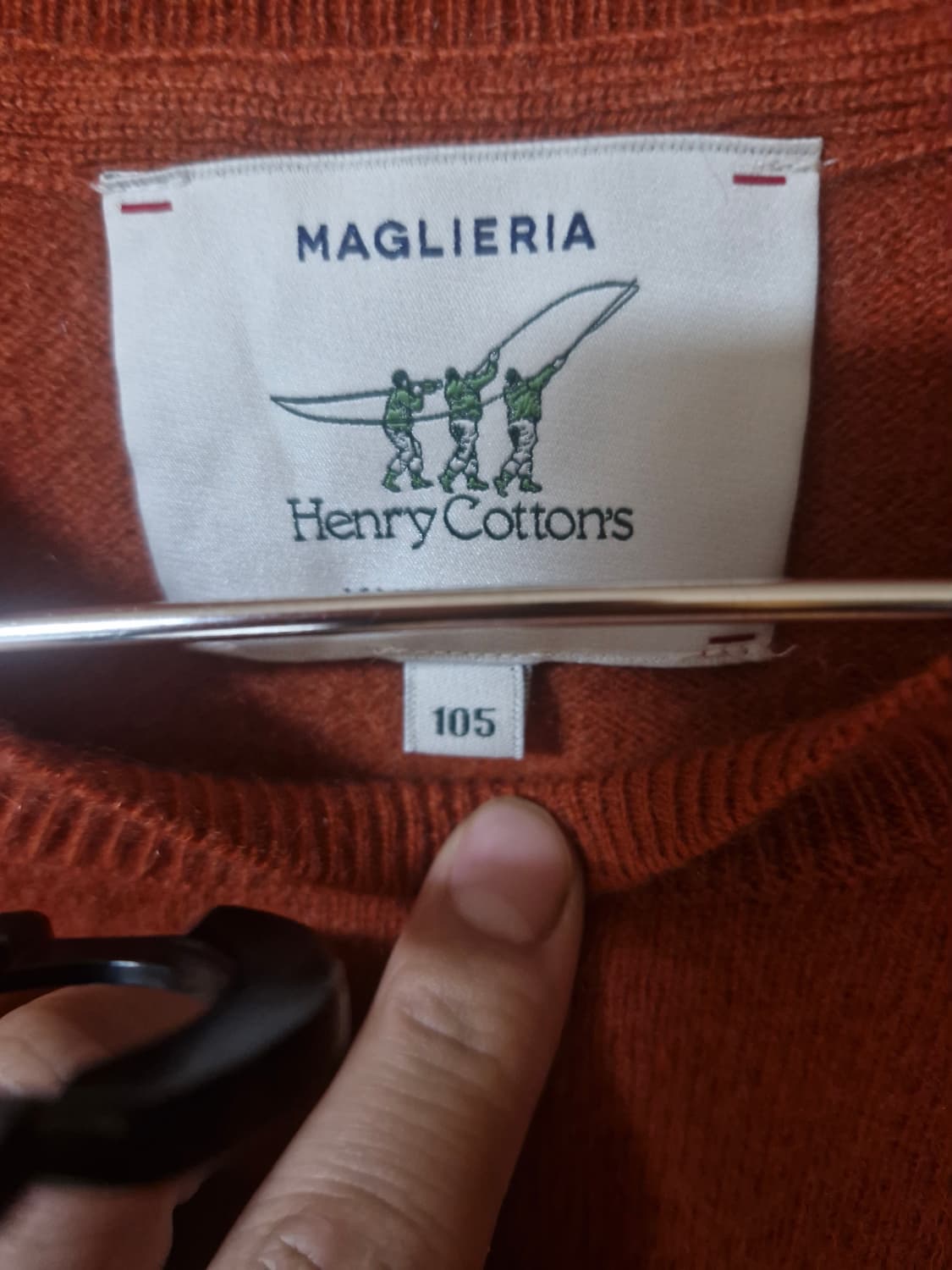 헨리코튼 캐시미어 100 라운드 니트 주황 105 (실측95~100) 상품이미지5