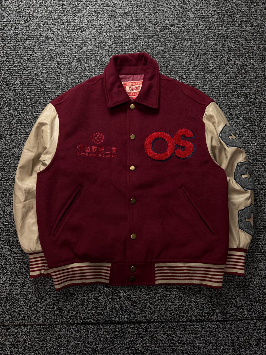 빈티지 패치 빅로고 모직 바시티 자켓 1201 상품이미지1