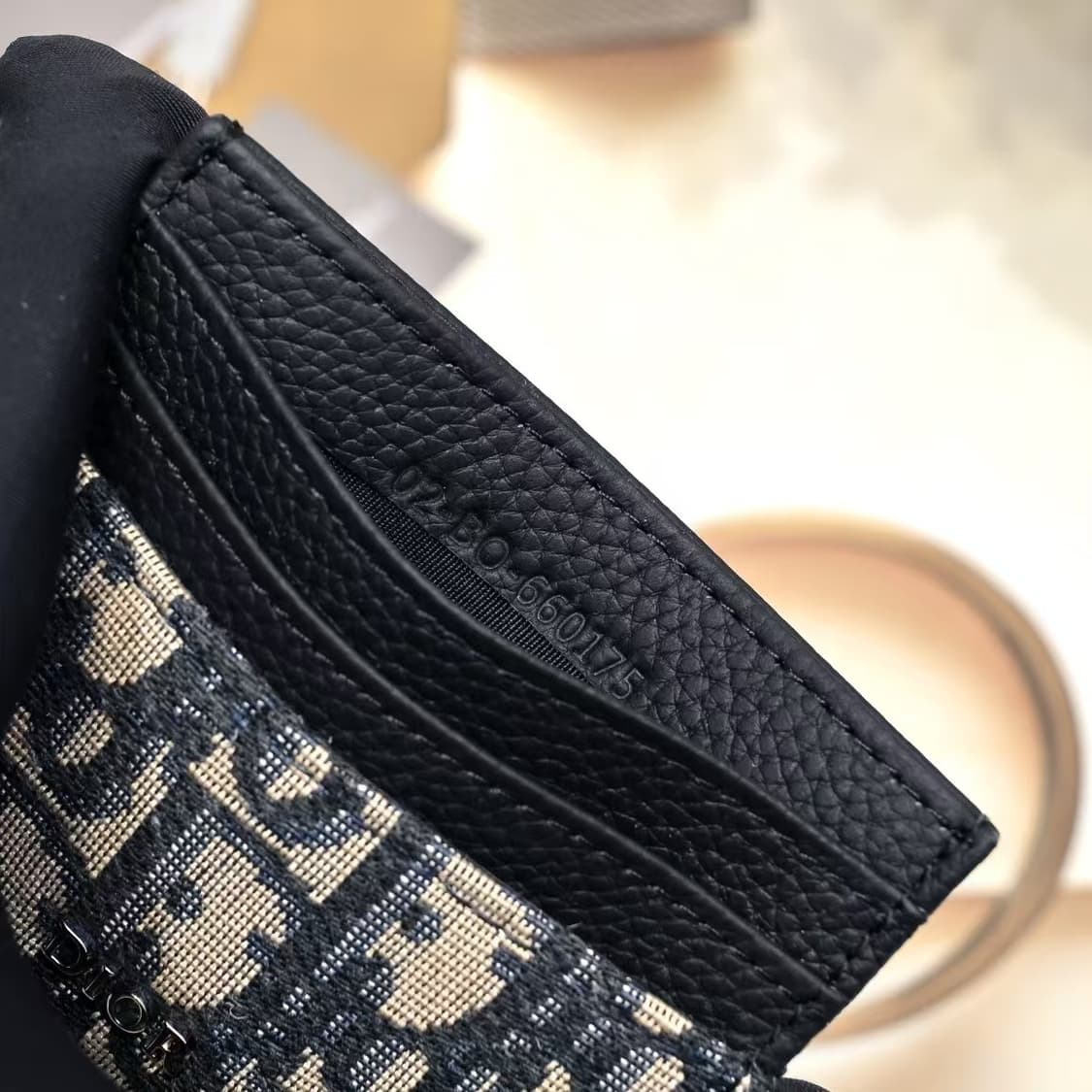 디올 카드 홀더 베이지 & 블랙 디올 오블리크 자카드 상품이미지4