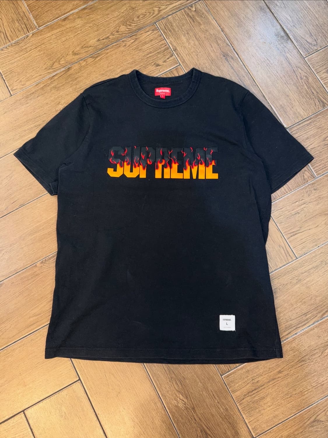 Supreme Flames S/S Top Black - 19FW  상품이미지6