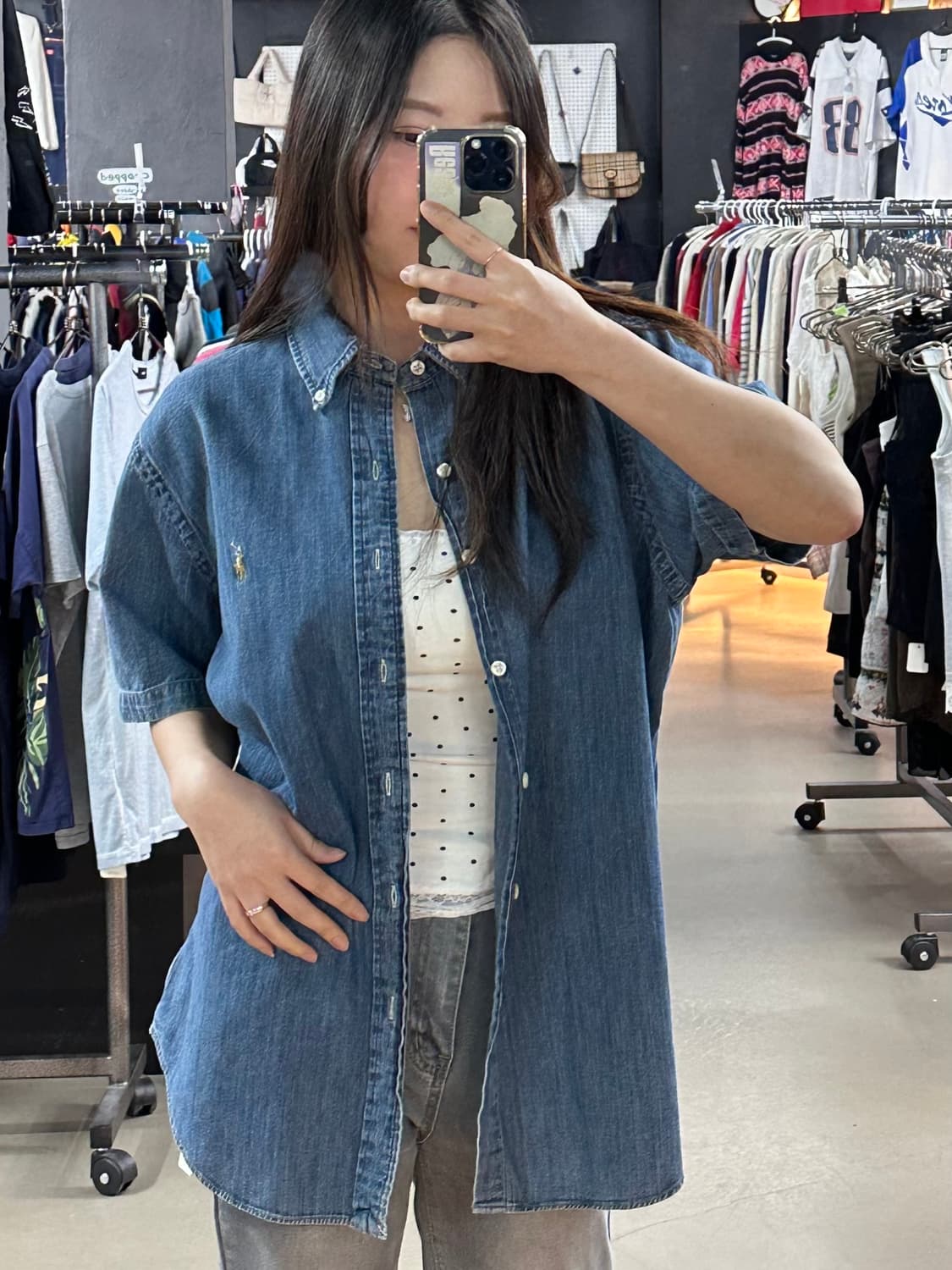 폴로 데님 반팔셔츠 상품이미지2