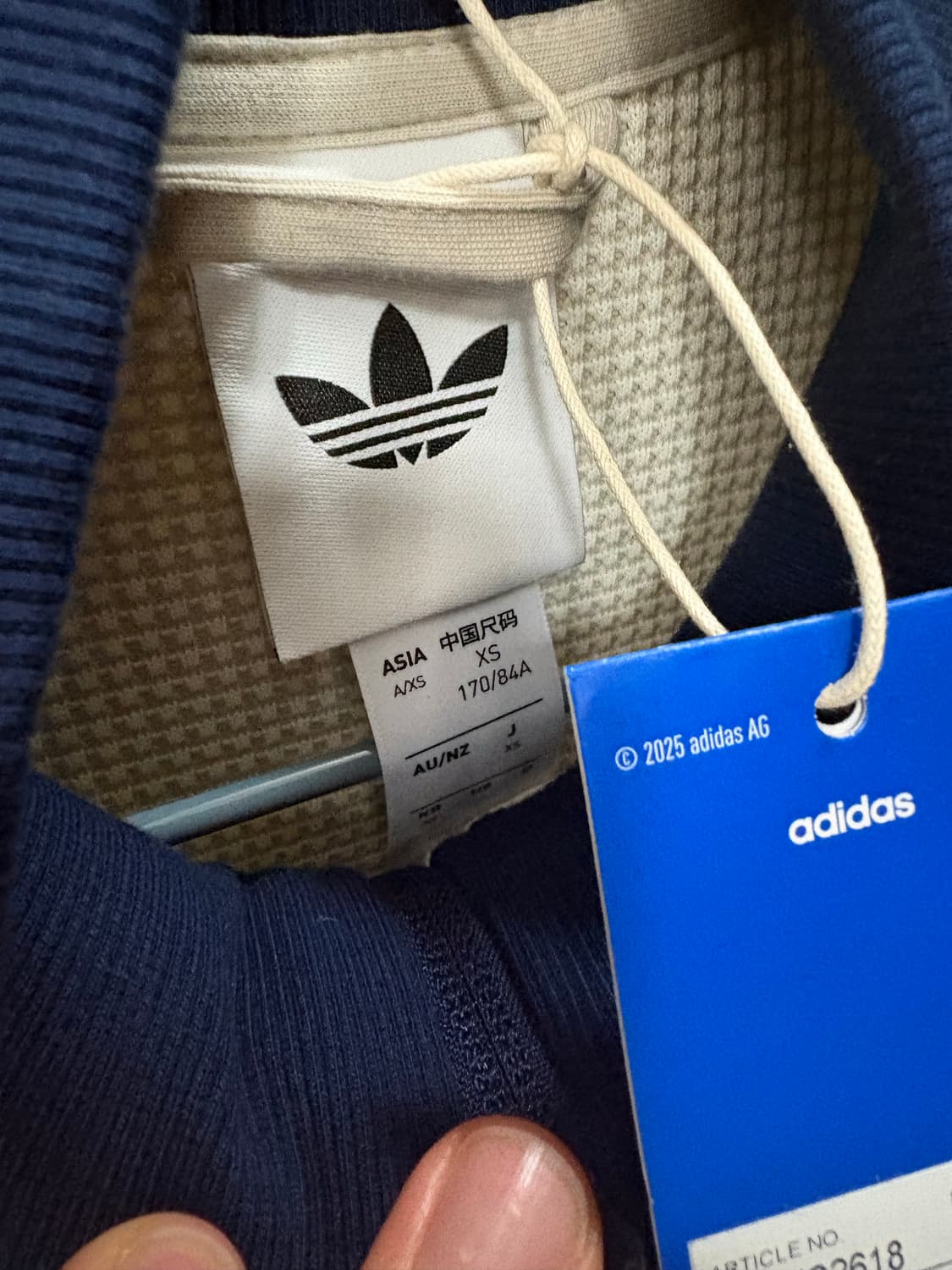 아디다스 와플 트랙탑 네이비XS (실착 남자95~100) 상품이미지2