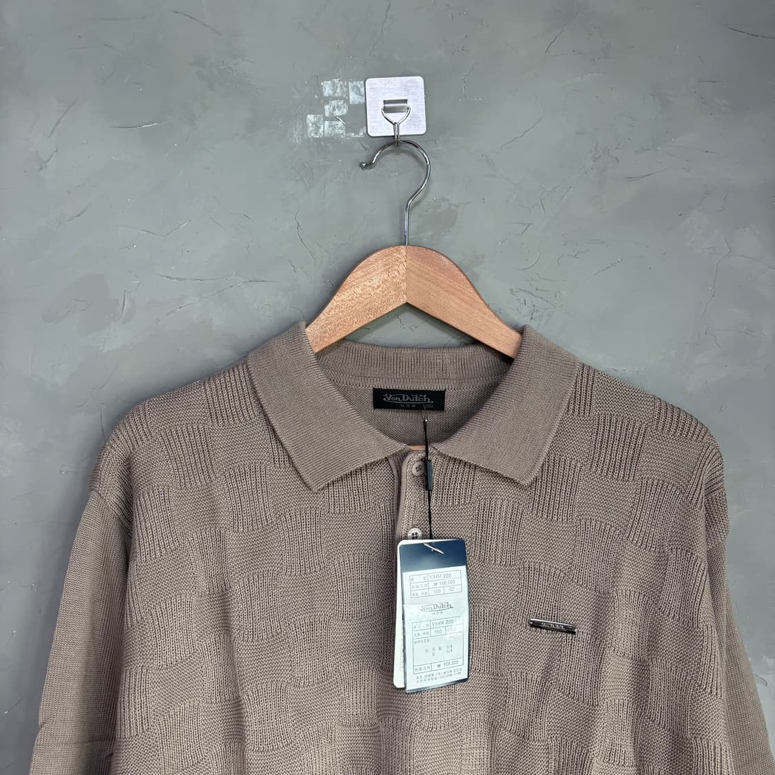 새상품 본더치 울 카라니트 카키 베이지 상품이미지3