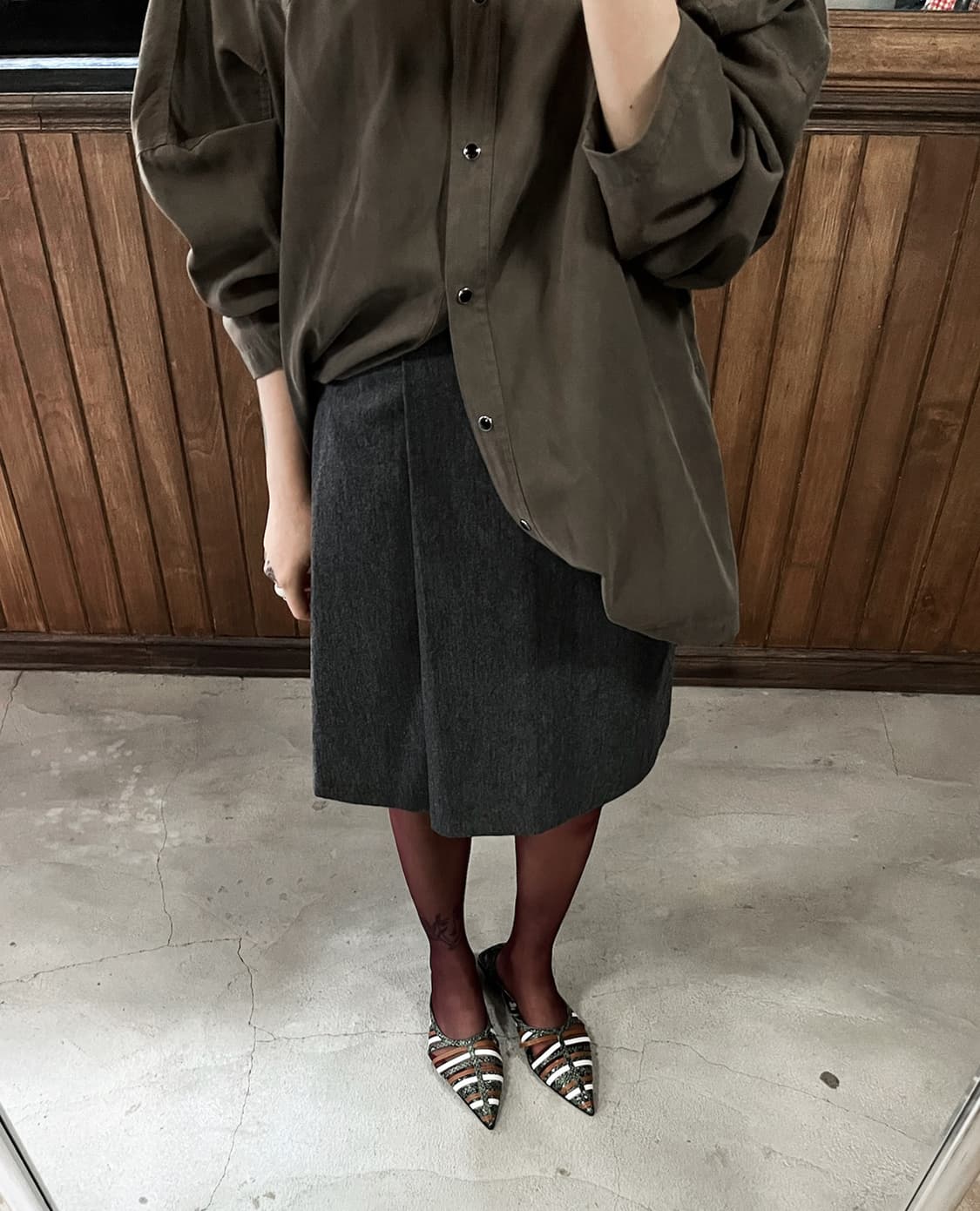 JIL SANDER gray wool skirt 상품이미지1