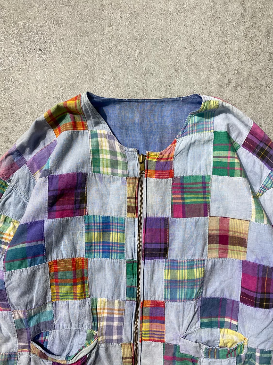 [F] Japanese Vintage 리버서블 패치워크 집업 셔츠 상품이미지3