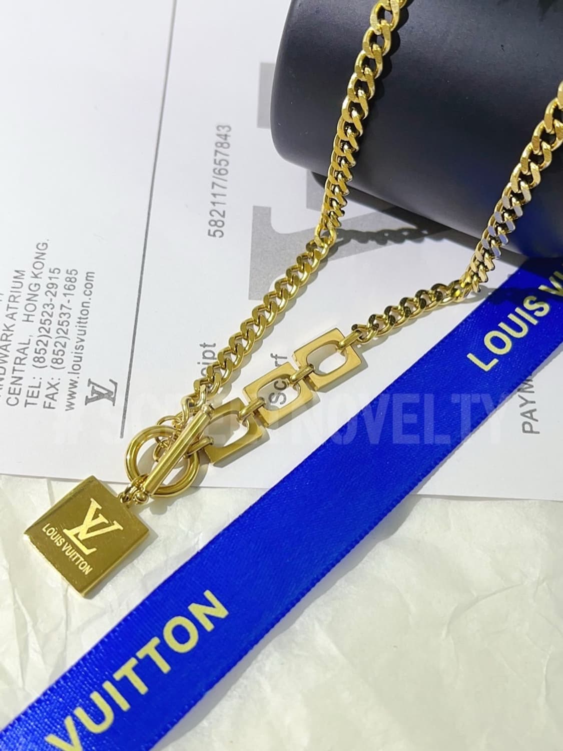LV 골드 체인 목걸이 골드 풀박스 상품이미지5