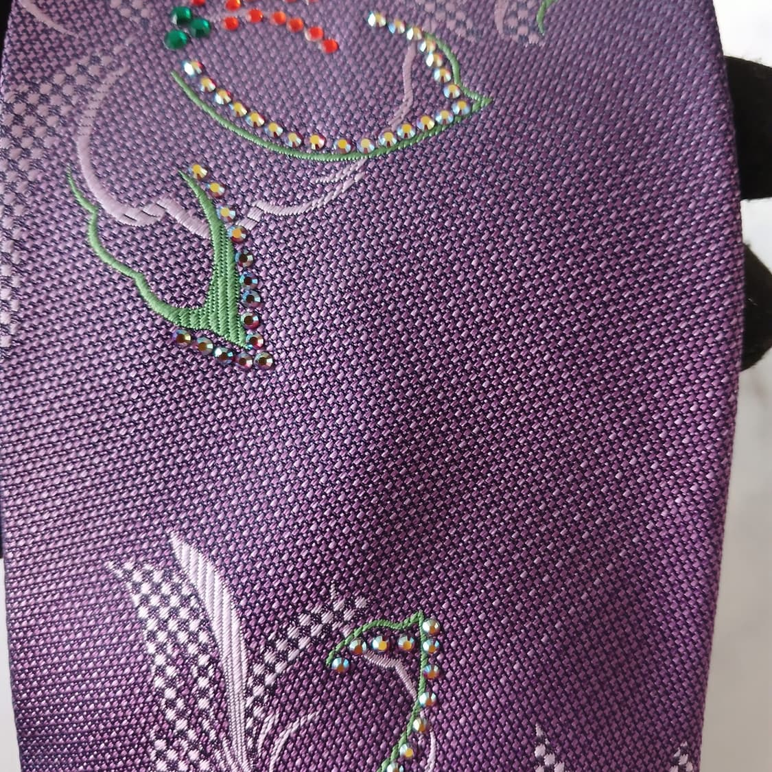 니나리치 실크 퍼플 플로럴 패턴 넥타이 9.8cm A+등급 A19247
 상품이미지8