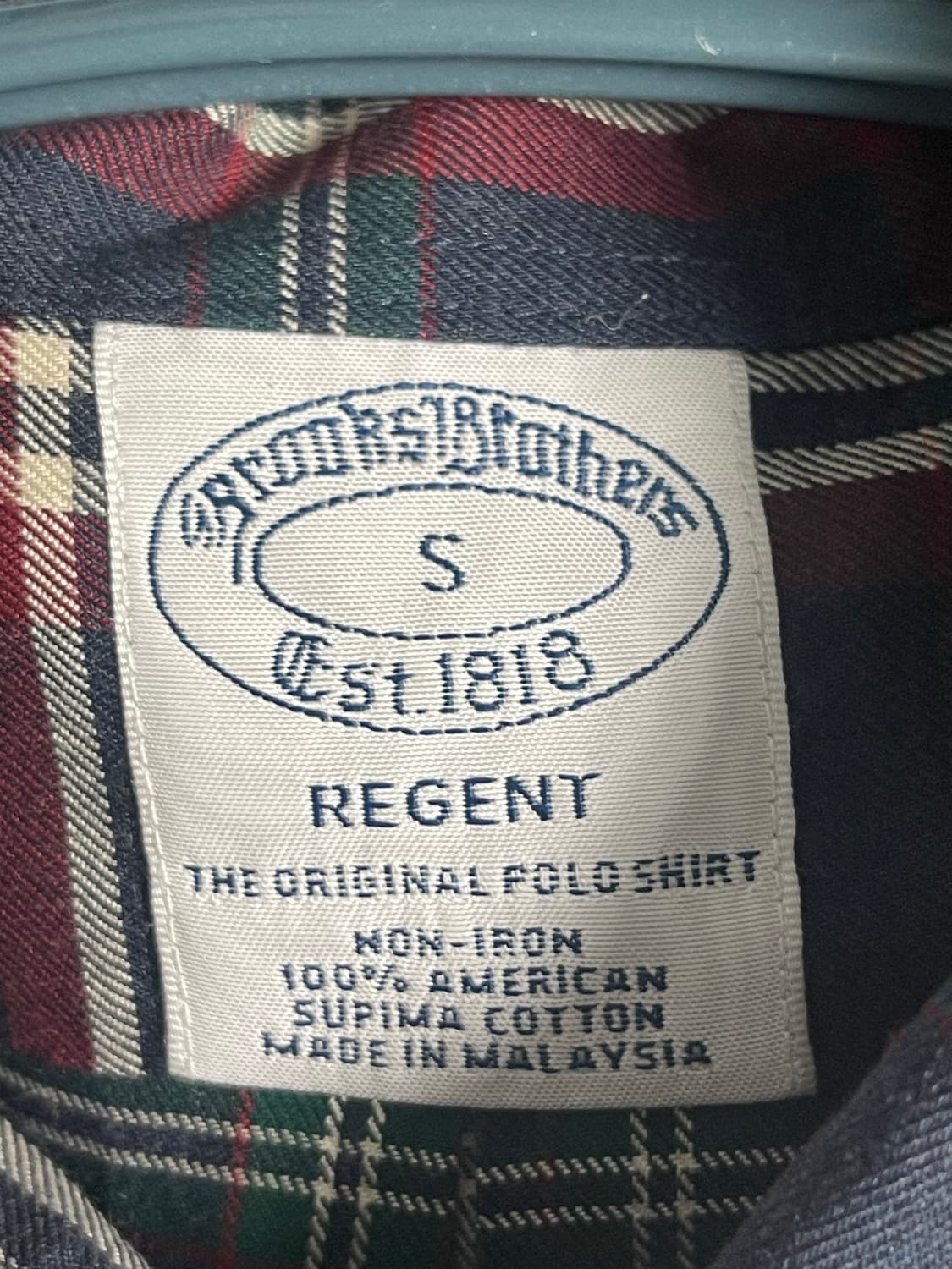 브룩스 브라더스 체크 버튼다운 긴팔 셔츠 S 상품이미지5