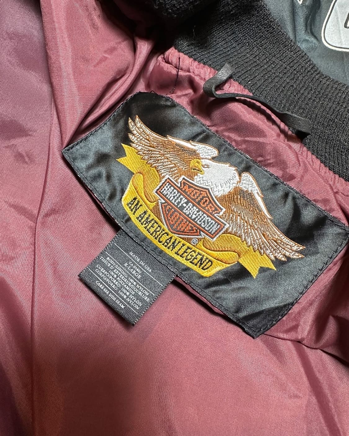 할리데이비슨 로고 나일론 붐버 자켓 made in usa 상품이미지9