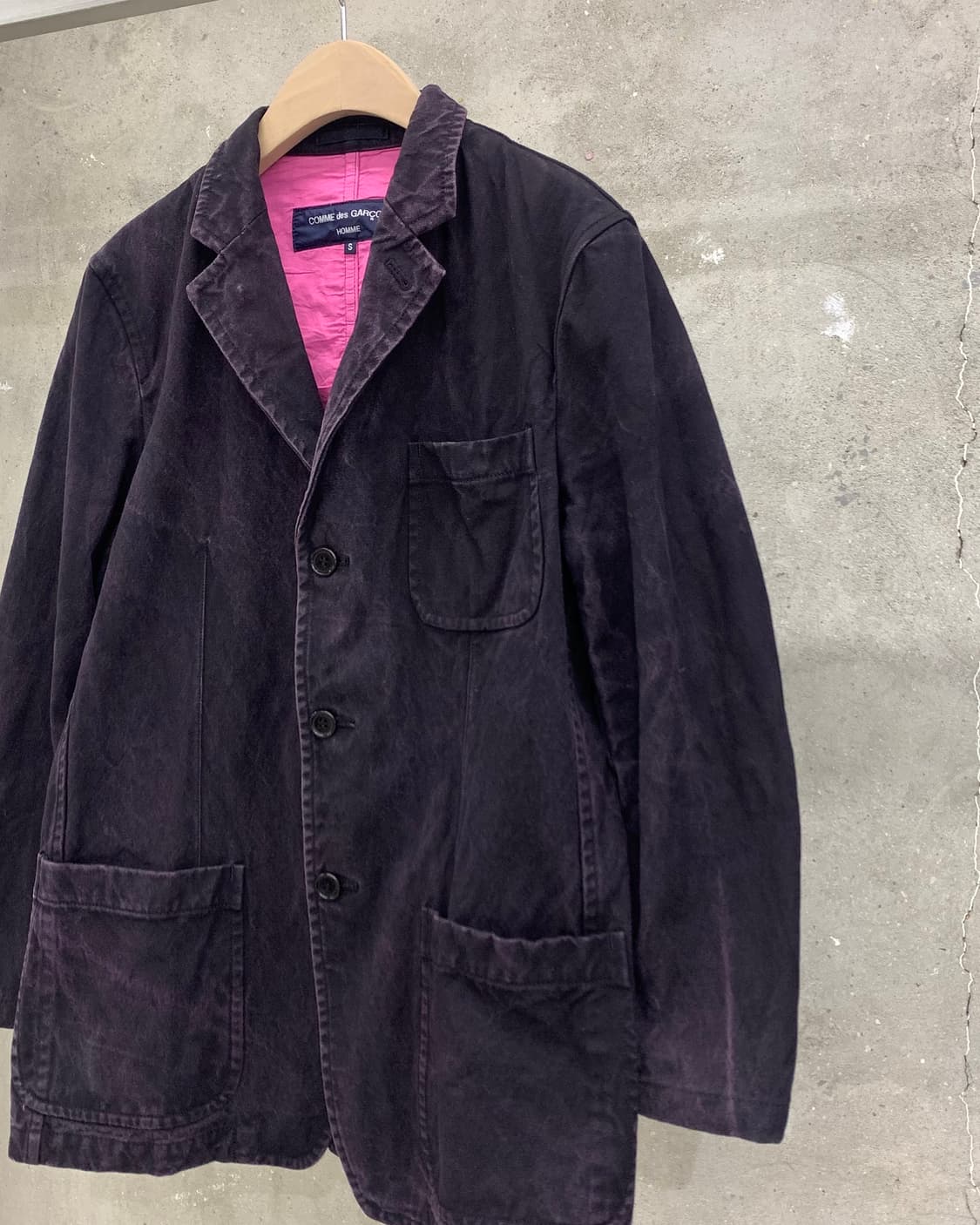 Comme des Garcons 꼼데가르송 옴므 딥퍼플 코튼 블레이저 상품이미지5