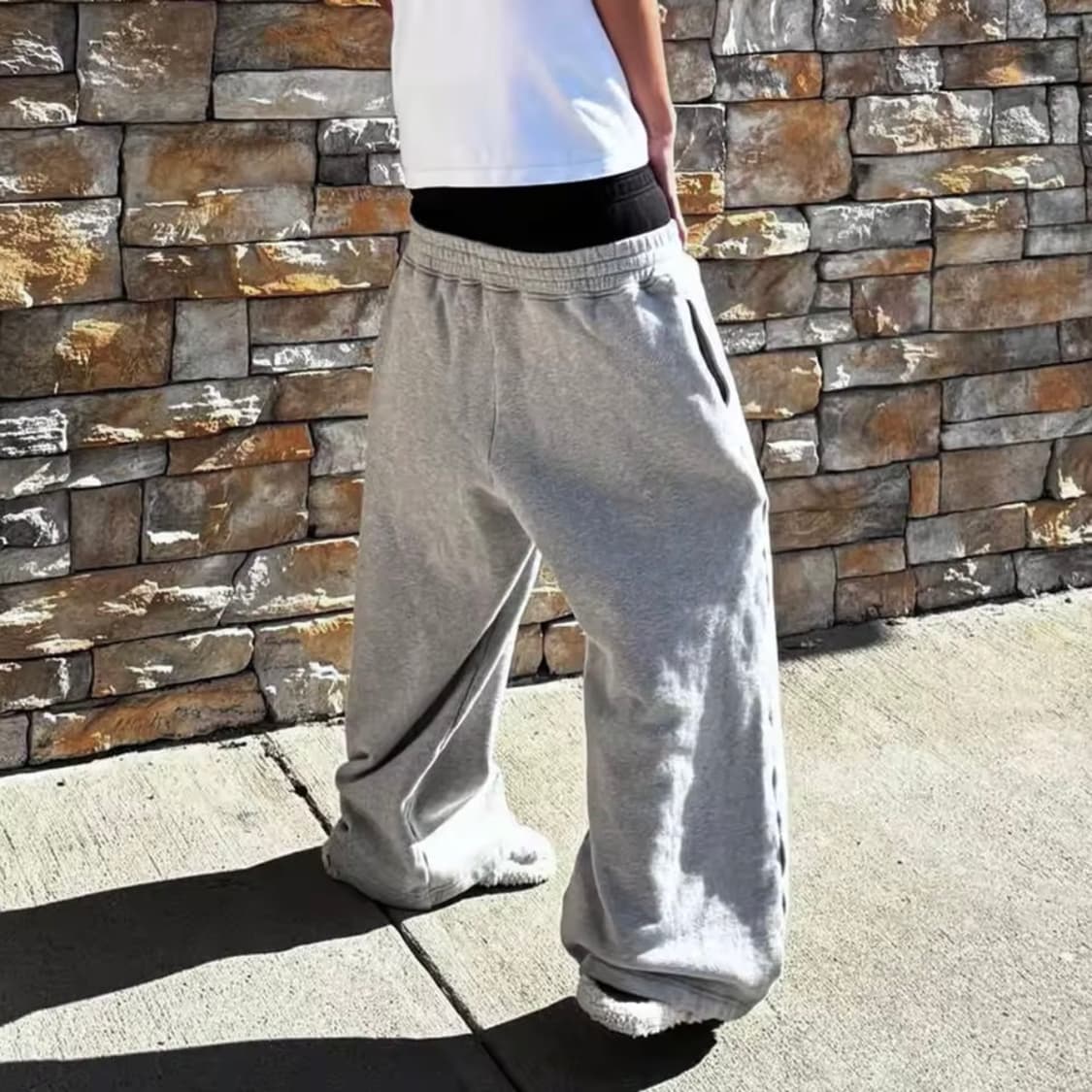 Sagging double waist wide pants 상품이미지4