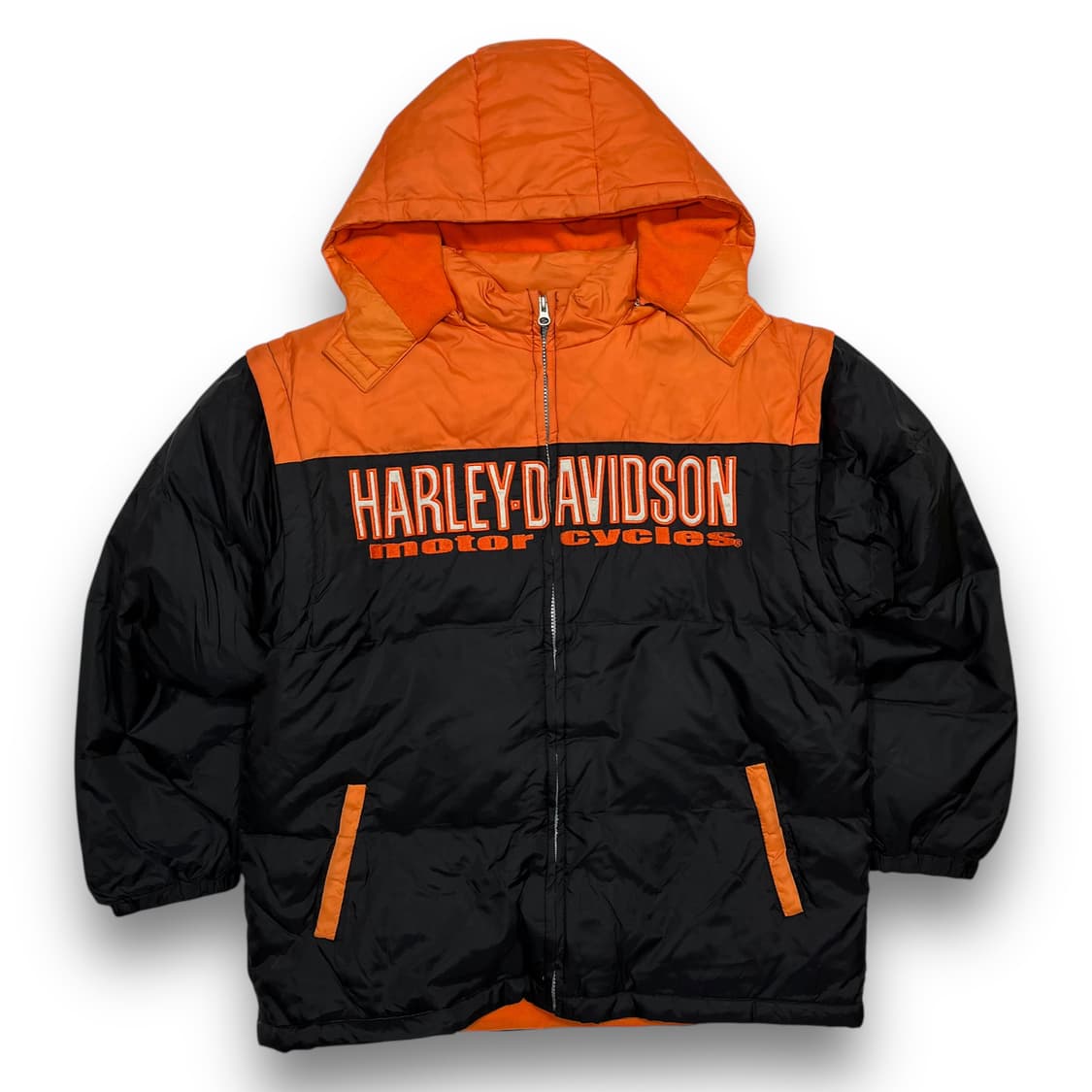 할리데이비슨 빅로고 해체주의 패디드 후디 집업 상품이미지1