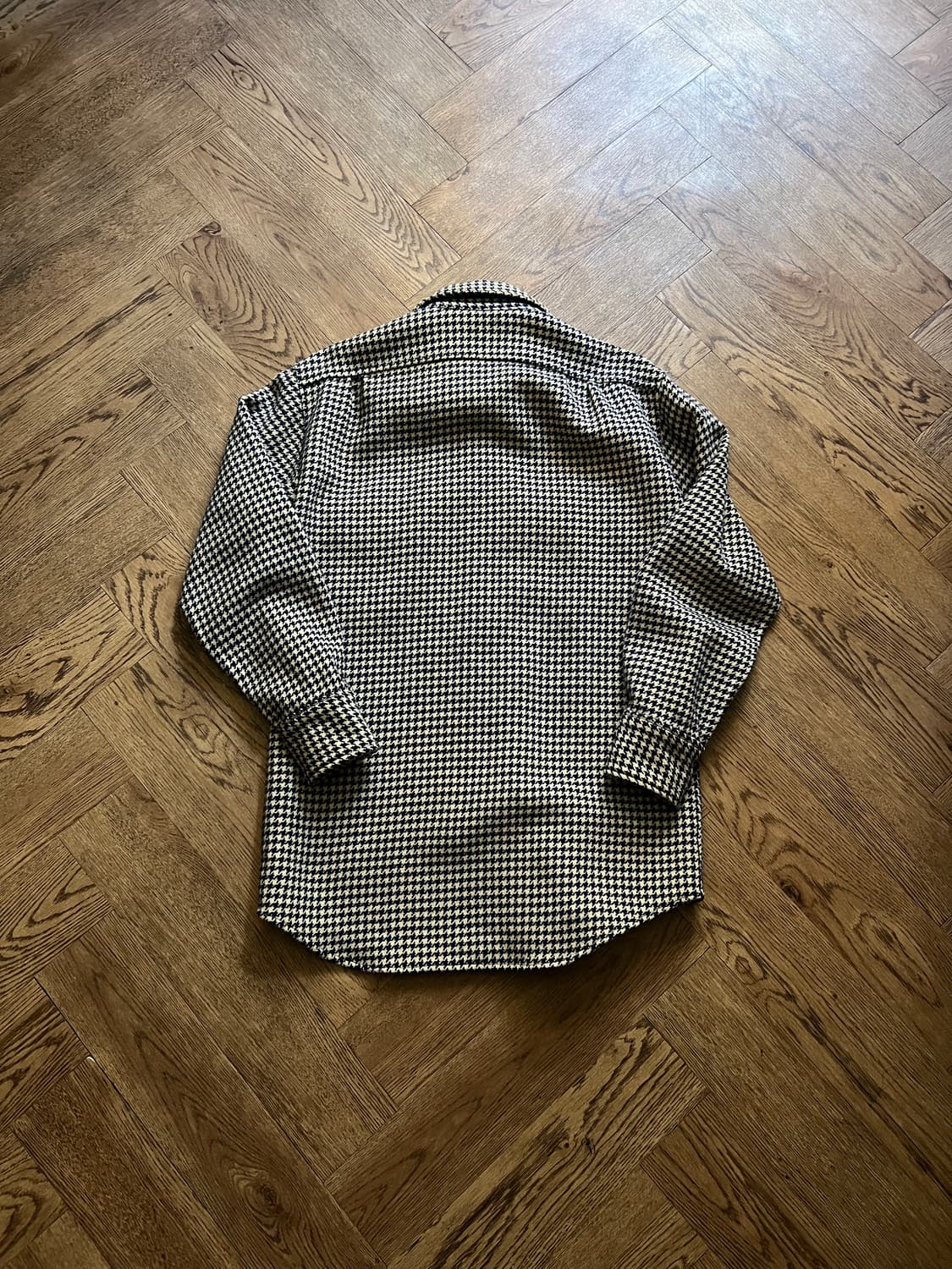 [M]7~80's 유로 빈티지 하운드투스 체크 울 셔츠 상품이미지5