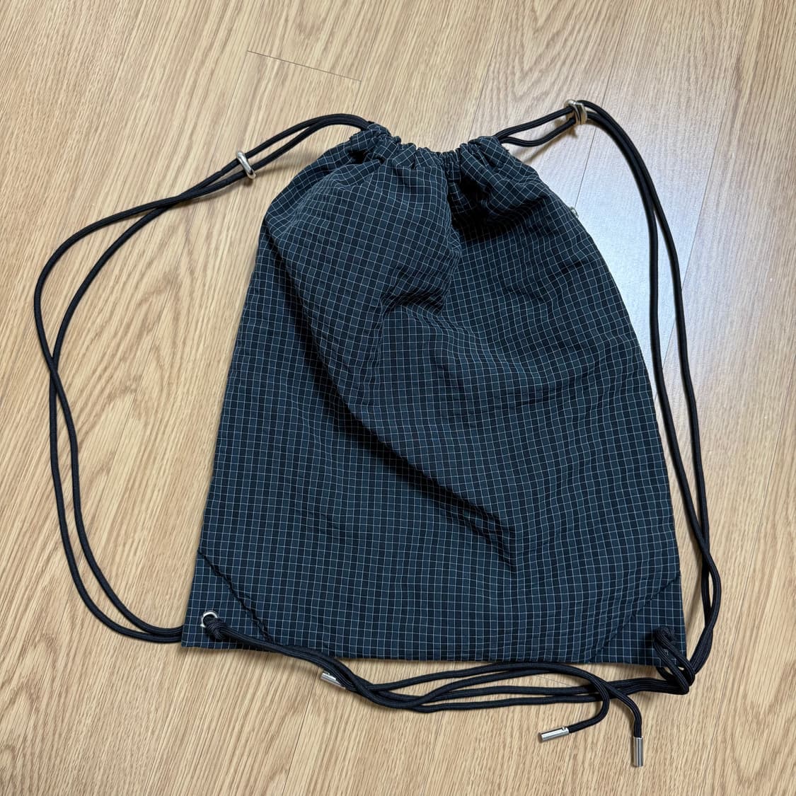 마스마룰즈 체크 드로우스트링 백팩 짐색 스트링백 가방 상품이미지3