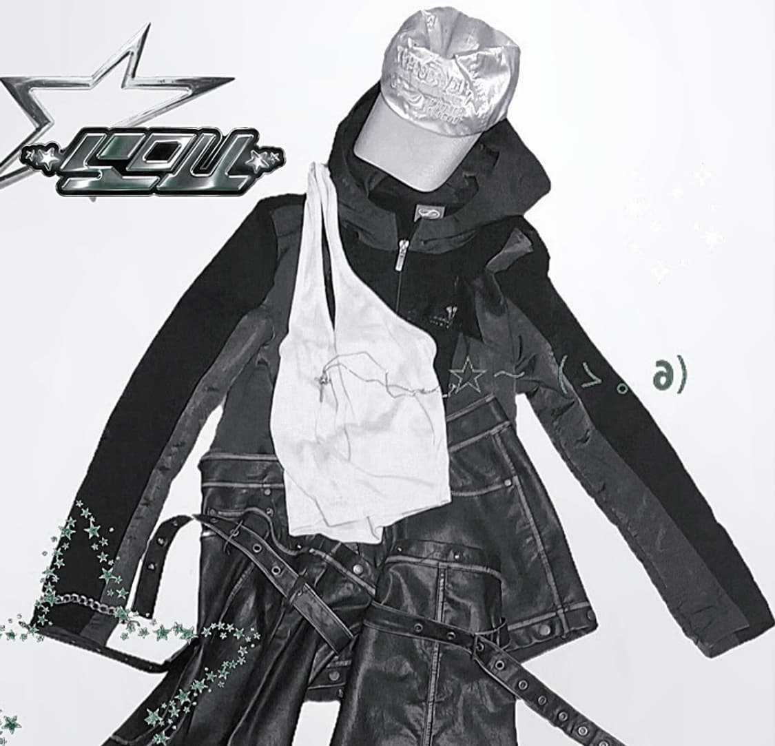 허그유어스킨 셔링 윈드브레이커 바람막이 블랙 상품이미지2