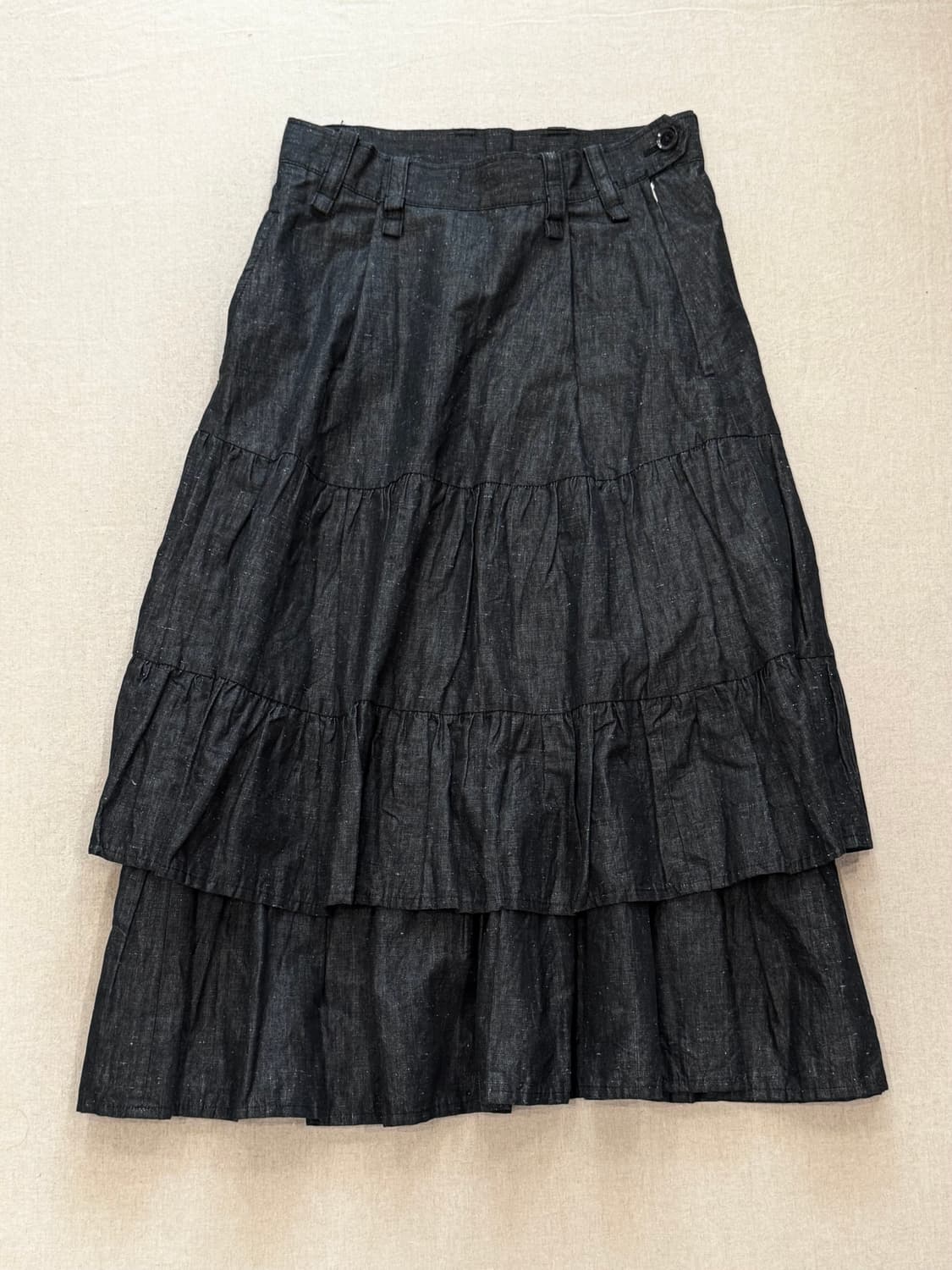 요지야마모토 개더 플레어드 롱스커트 상품이미지1