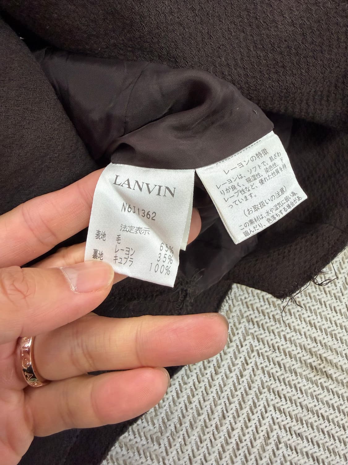 정품) LANVIN 랑방 브라운 자켓 40사이즈  상품이미지7