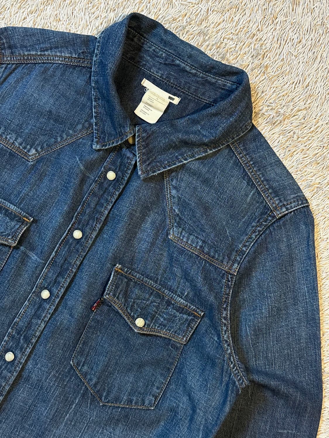 리바이스 LEVI'S 웨스턴 투포켓 데님 셔츠 진청 상품이미지2