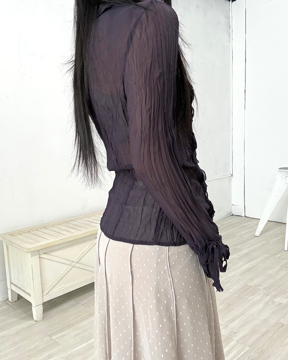 Purple Pleated Shirt 상품이미지5