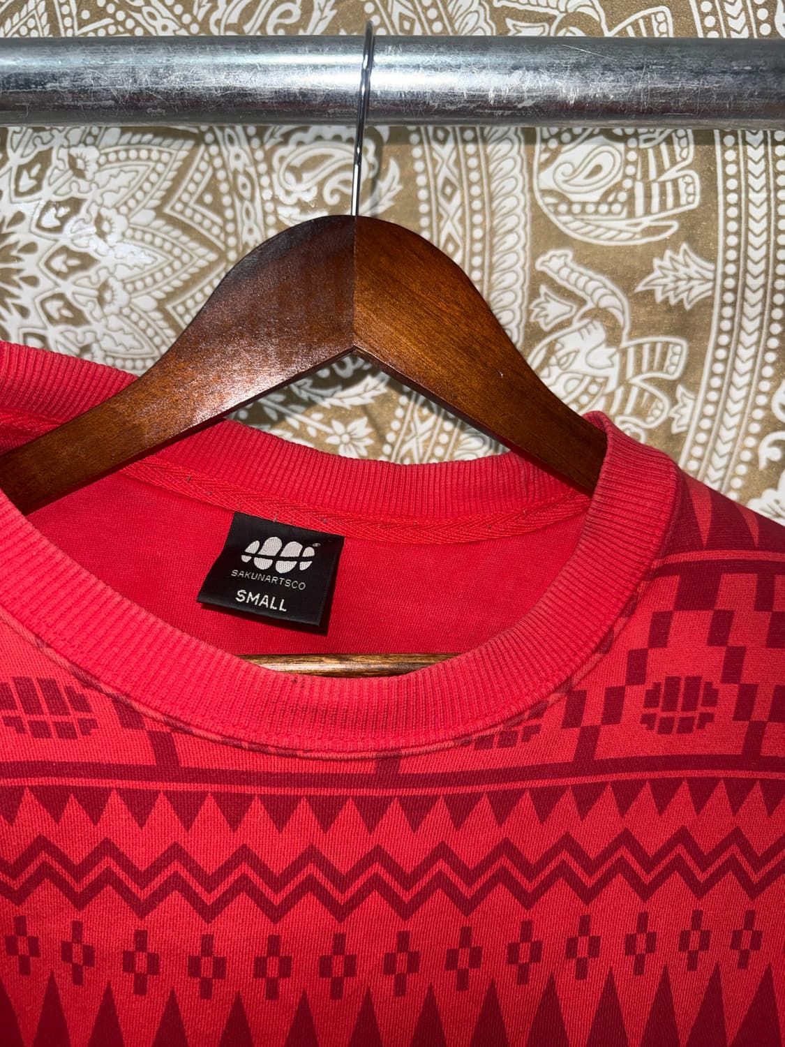 Sakun 사쿤 패턴 레드 맨투맨 상품이미지3