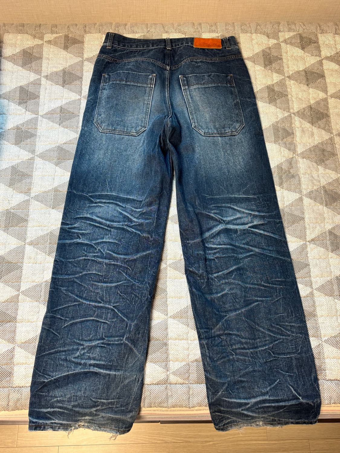 애프터프레이 와이드 링크 워시드 데님 진스 인디고 M 상품이미지4