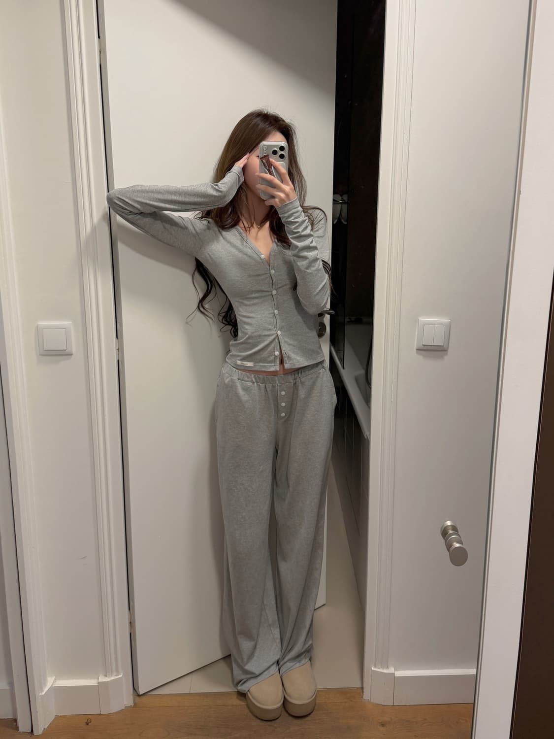 (미개봉) 레터앤 Soft Pajama Set 그레이 판매 상품이미지3