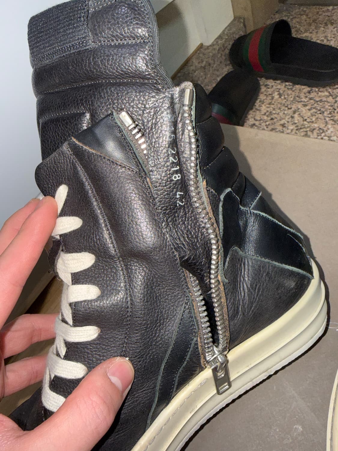 [42] 릭오웬스 지오바스켓 검검흰 상품이미지6