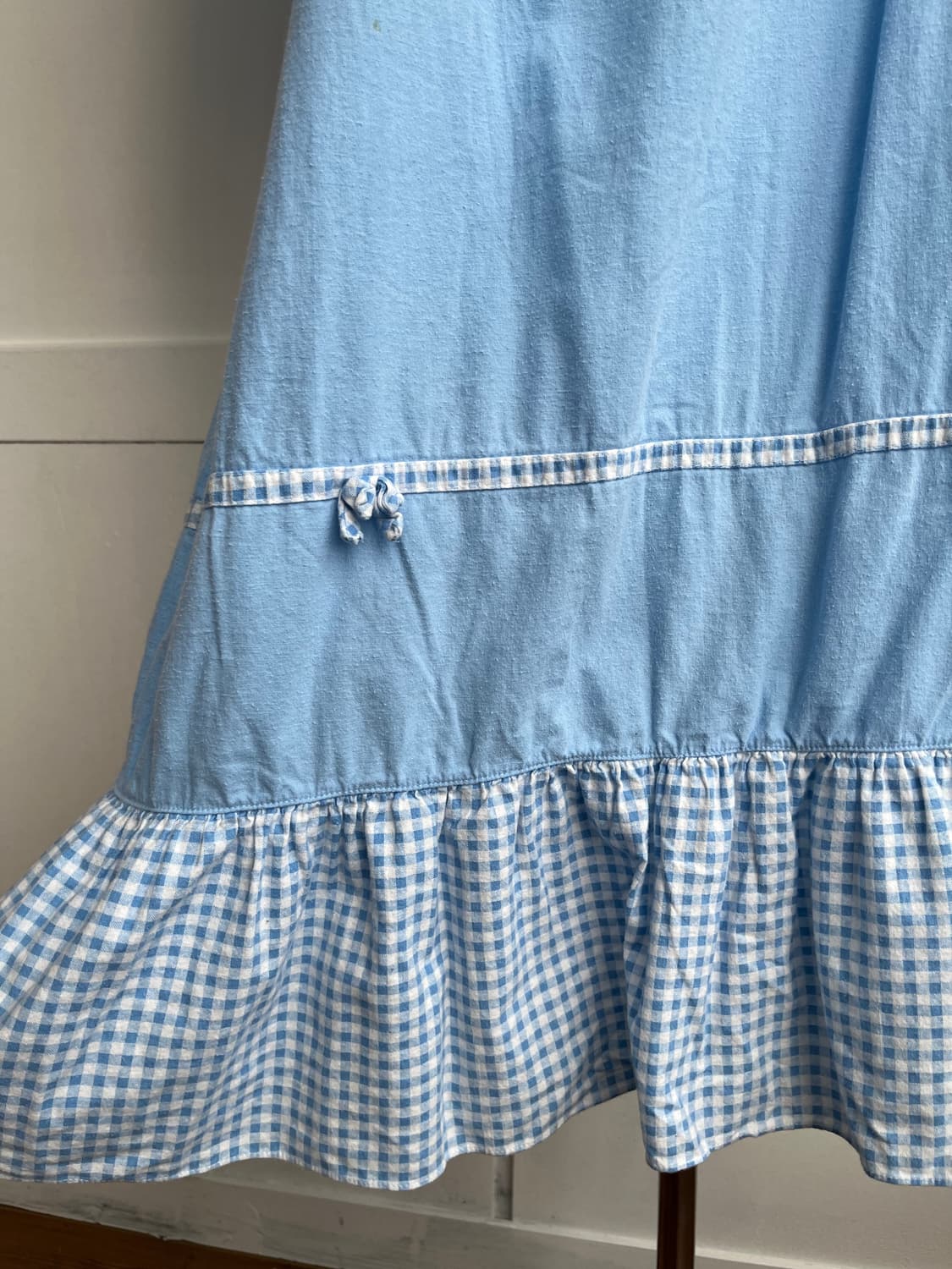 テルジャノン 블루 체크 롱 원피스 상품이미지4