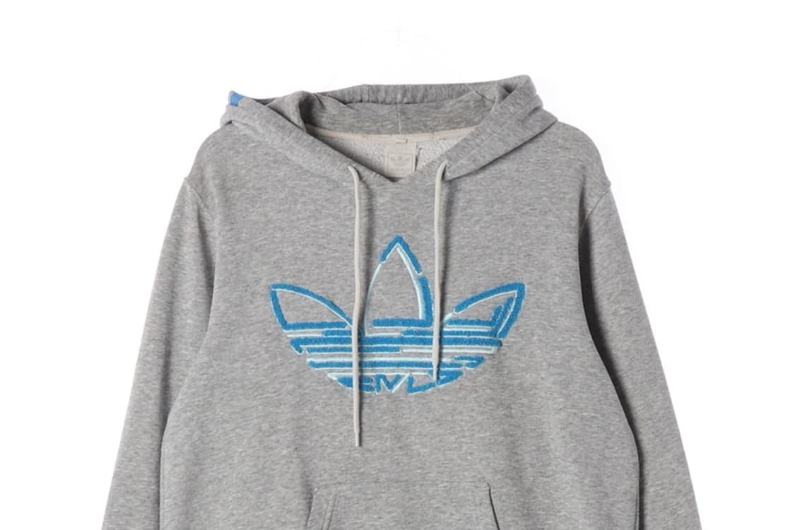 아디다스 블루 트레포일 빅로고 후드티 M 상품이미지3