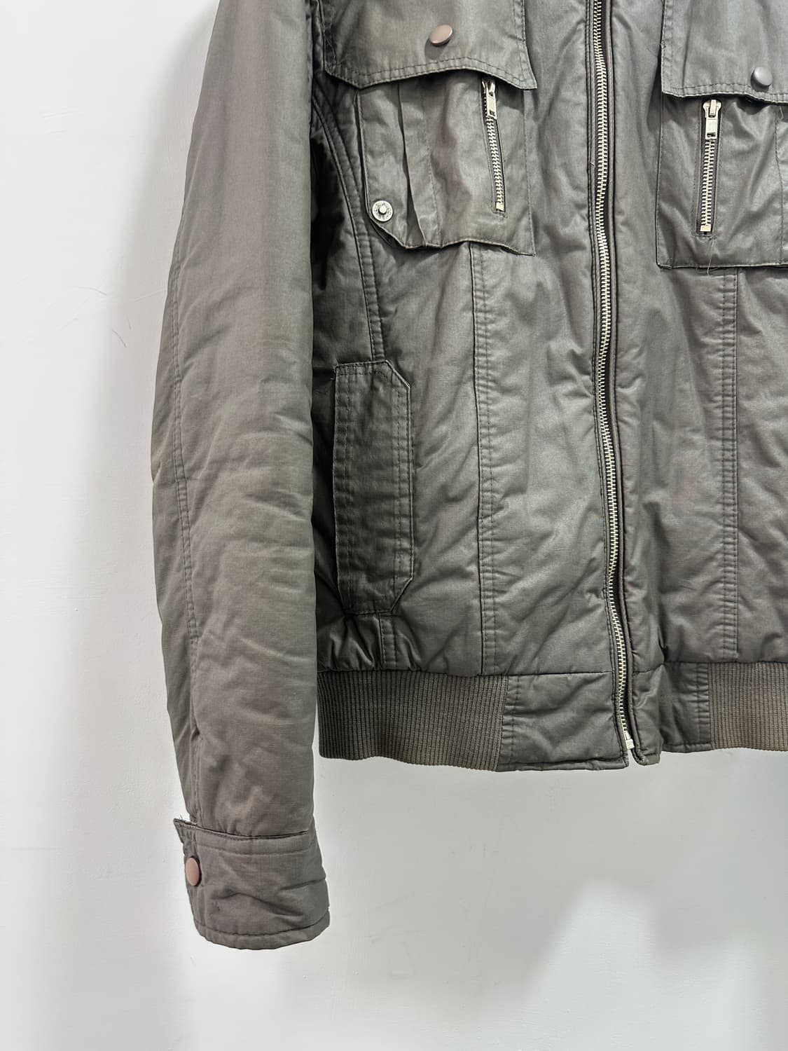 Grunge khaki brown multi pocket bomber 상품이미지6